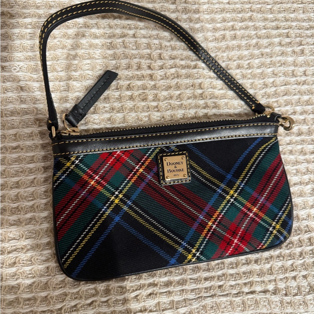 Dooney & Bourke Tartan Clutch - Red, Green, Blue